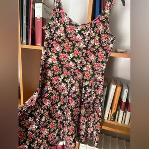 Pink and Orange Sleeveless Scoop Neck Mini Sundress